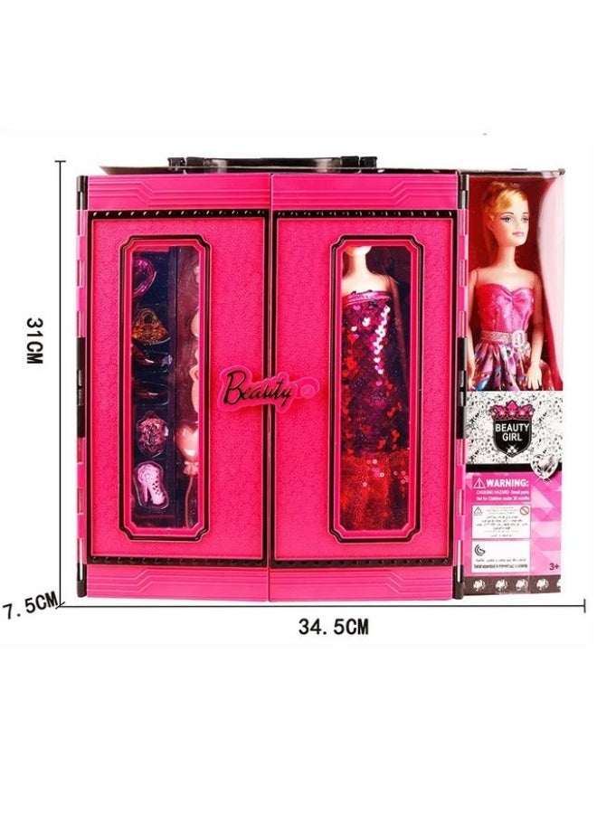 TOY GARDEN Wardrobe Doll Set – Fashion Doll with Closet, Clothes & Accessories | Dress-Up Toy for Girls with Storage Cabinet - Image 3