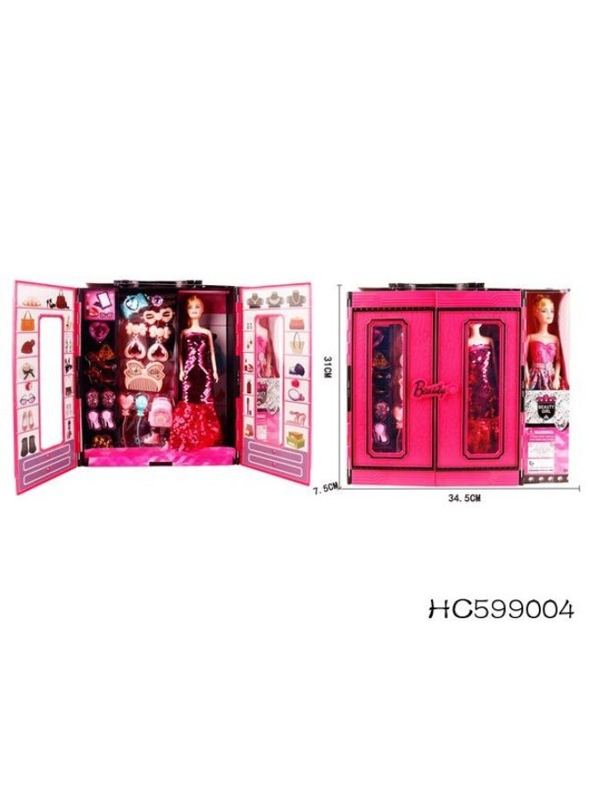 TOY GARDEN Wardrobe Doll Set – Fashion Doll with Closet, Clothes & Accessories | Dress-Up Toy for Girls with Storage Cabinet - Image 4