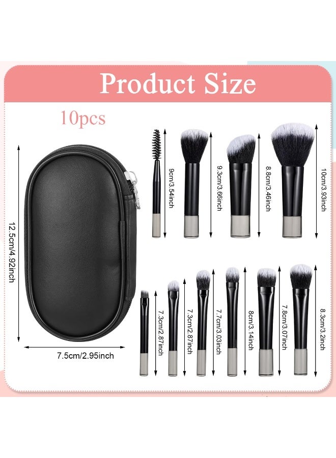 ماي كرييت مجموعة فرش مكياج MAYCREATE® مكونة من 10 قطع، مجموعات فرش سفر احترافية في المكياج، محمولة أثناء التنقل، فرش مكياج للوجه والعين مع حقيبة، وألياف صناعية وسهلة المزج للكريم والسائل والبودرة - Image 4