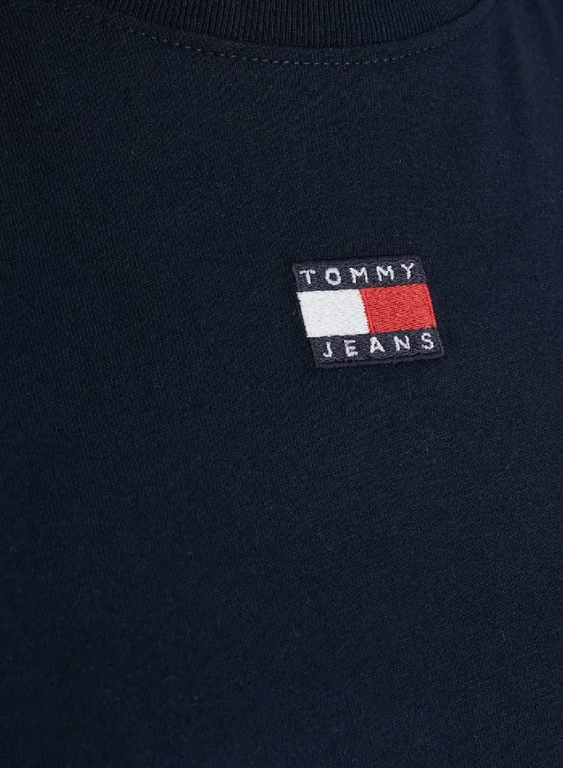 TOMMY JEANS Women's Tommy Badge Classic Fit Boxy T-Shirt -  Recycled cotton blend, Navy