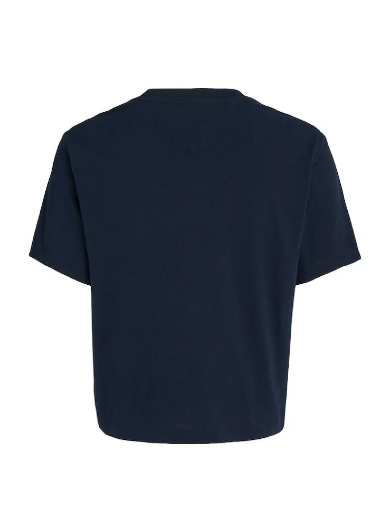 TOMMY JEANS Women's Tommy Badge Classic Fit Boxy T-Shirt -  Recycled cotton blend, Navy