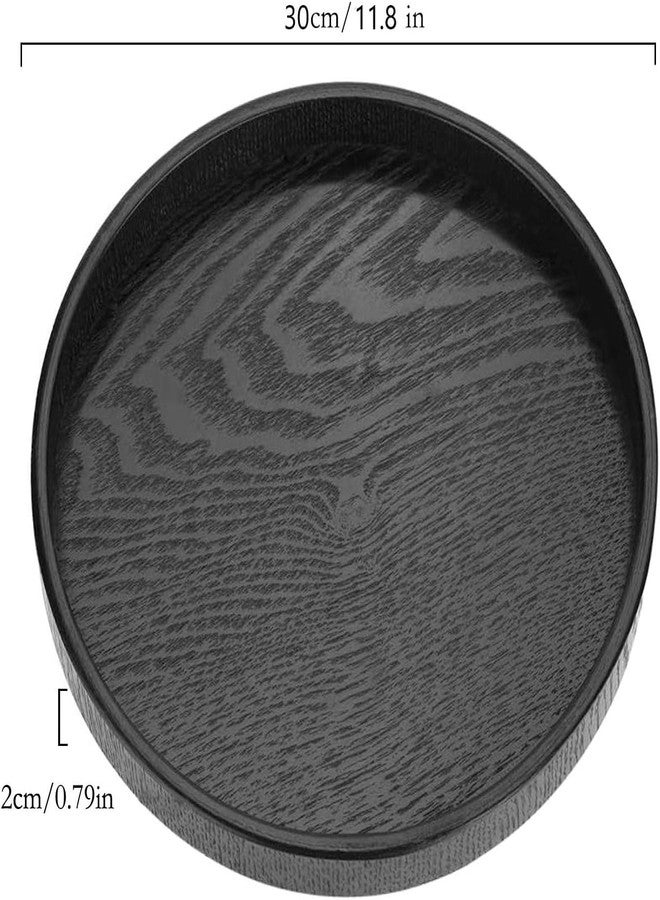 River Round Wood Serving Tray, Solid Wooden Decorative Tray Non-Slip Tea Coffee Table Tray Snack Plate Food Meals Serving Tray with Raised Edges for Home Decor Kitchen Restaurant(11.8inch/30cm, Black) - Image 5