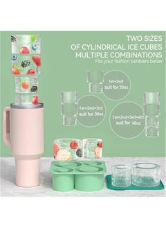 Generic Silicone Ice Cube Tray for Stanley cup Tumbler Cup Silicone Mug Ice Mold Ice Cube Mold Cooling Ice Making Mold for Freezer (Green)  - Image 2
