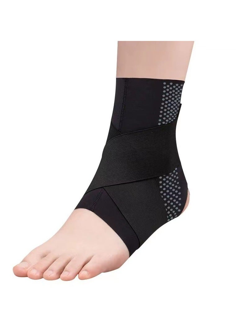 Captaintech 1pcs Ankle Brace, Adjustable Elastic Ankle Support, Breathable Neoprene Sleeve Wrap, Football Ankle Brace Guard Foot Protector for Sports, Injury Recovery, Joint Pain, Achilles Tendon