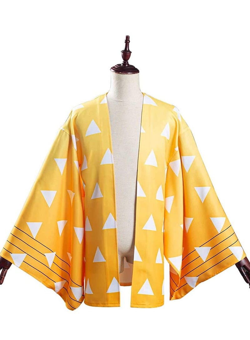 Zenitsu Large Cloak – Demon Slayer Cosplay Cape 112 cm Length, Unisex Turn on screen reader support