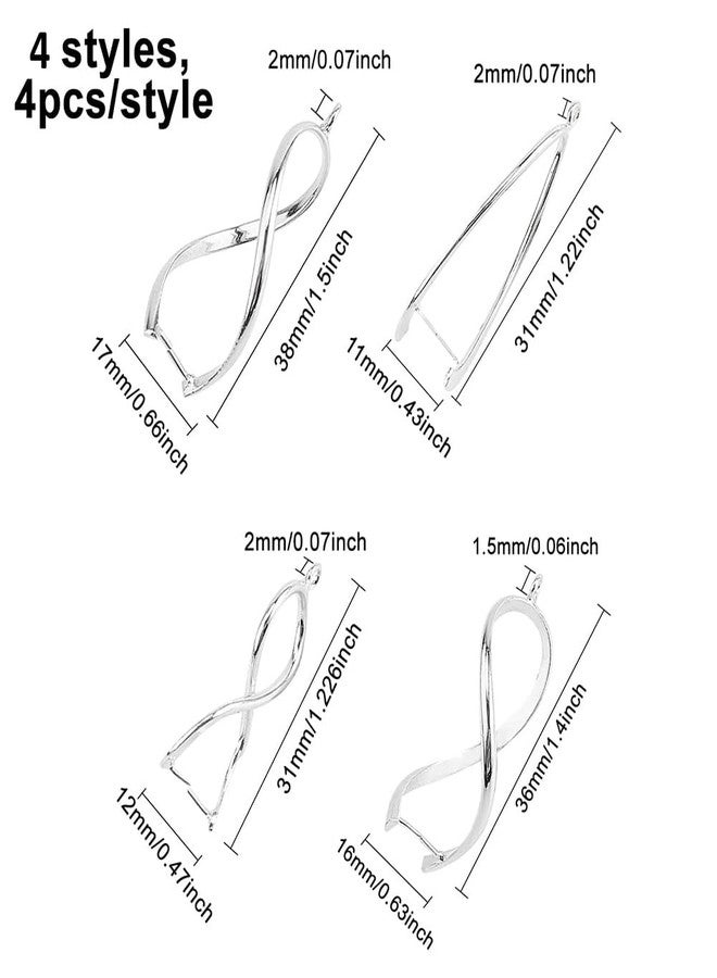 CHGCRAFT 20Pcs 5 Styles Brass Pinch Bails Ice Pick Pinch Clip Clasp Filigree Rack Plating Jewelry Clasps for Jewelry Necklace Bracelet Making DIY Crafts - Image 2