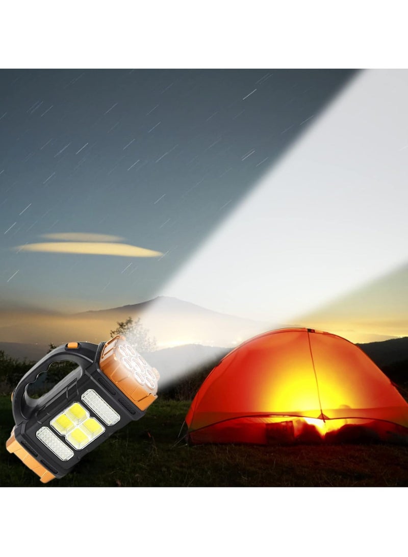 Rechargeable Flashlight Camping Lantern with Solar Charger, Multi-Light Handheld Flashlight for Outdoor Hiking or Indoor Power Outage (S-Gold) - Image 4