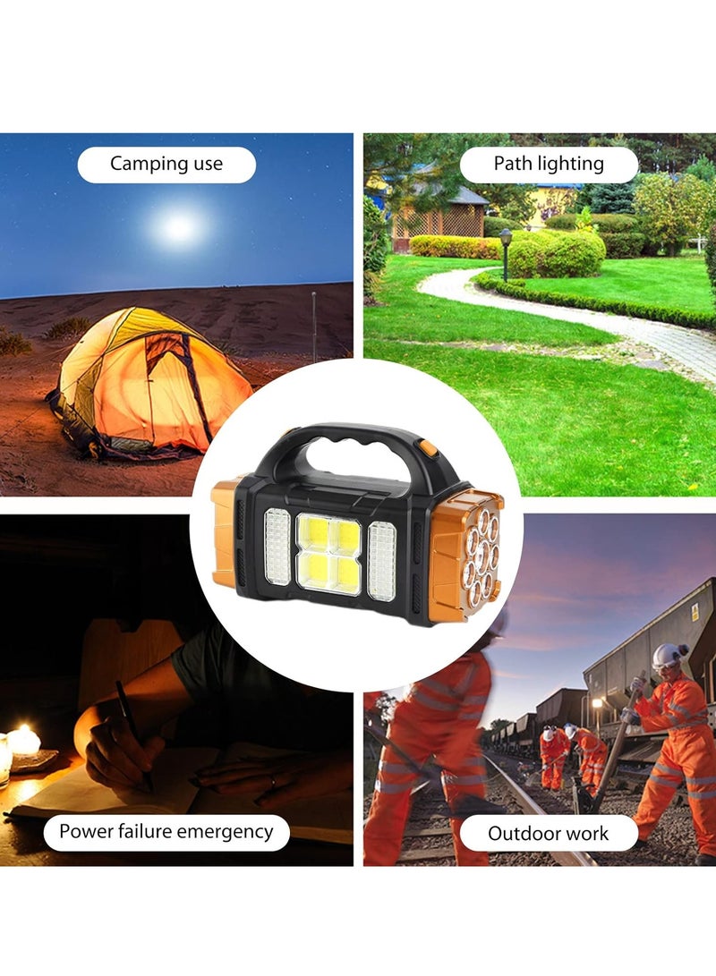 Rechargeable Flashlight Camping Lantern with Solar Charger, Multi-Light Handheld Flashlight for Outdoor Hiking or Indoor Power Outage (S-Gold) - Image 3