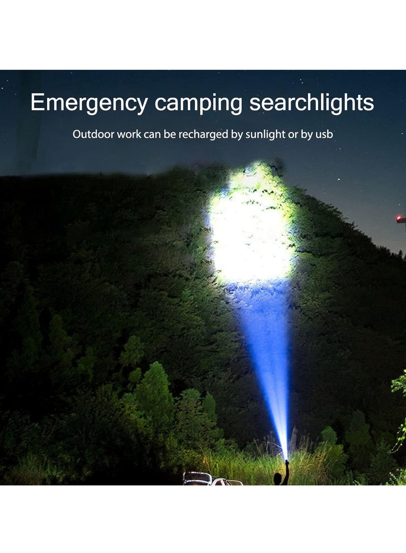 Rechargeable Flashlight Camping Lantern with Solar Charger, Multi-Light Handheld Flashlight for Outdoor Hiking or Indoor Power Outage (S-Gold) - Image 5