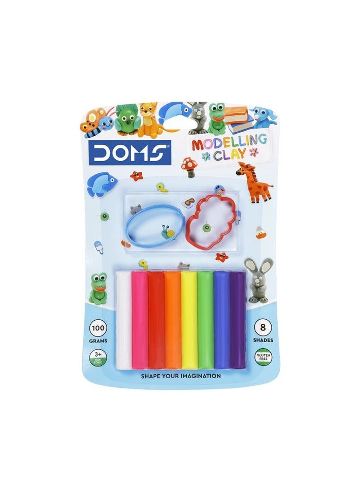 DOMS Modelling Clay 100g Set of 8 Shades