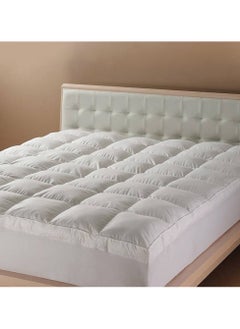 Xi Duo Duo Two-bed mattress pad, microfiber, height 14 cm, round mattress, size 180 x 200 cm - white  - Image 1