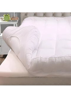 Xi Duo Duo Two-bed mattress pad, microfiber, height 14 cm, round mattress, size 180 x 200 cm - white  - Image 2