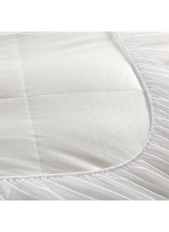 Xi Duo Duo Two-bed mattress pad, microfiber, height 14 cm, round mattress, size 180 x 200 cm - white  - Image 4