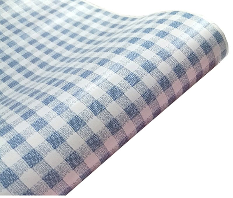 GLOW4U Gow4u Decorative Gingham Dresser Drawer Shelf Liner Self Adhesive Vinyl Contact Paper for Kitchen Cabinets Pantry Refrigerators Arts Crafts Decal Blue 177x117 Inches