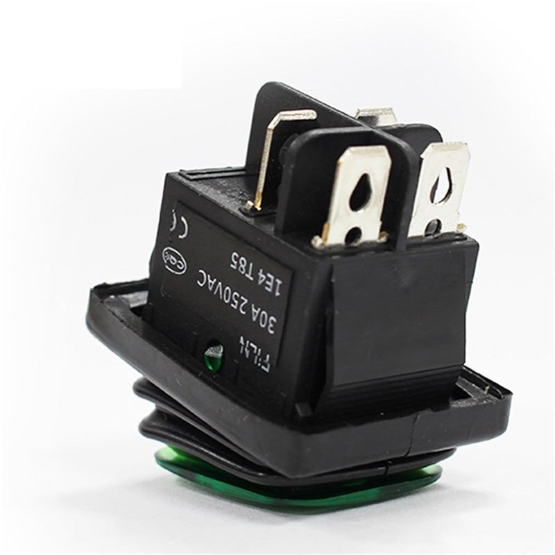50Pcs Kcd4 Heavy Duty On Off Sliver Contact Point Copper Pin Green Red 220V 30A Rocker Switch(White-Single,36v) - Image 4