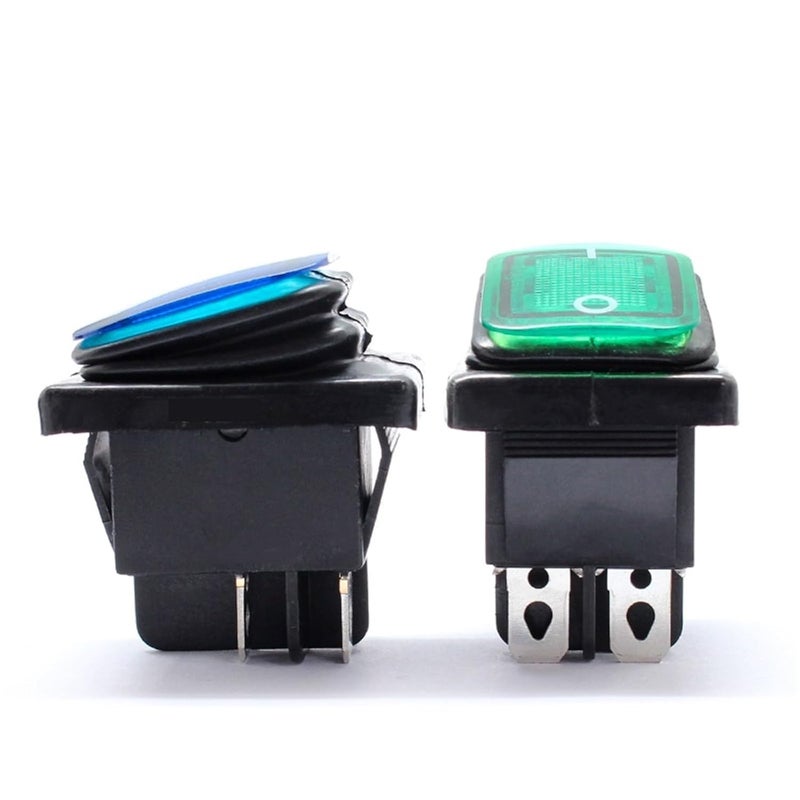 50Pcs Kcd4 Heavy Duty On Off Sliver Contact Point Copper Pin Green Red 220V 30A Rocker Switch(White-Single,36v) - Image 1