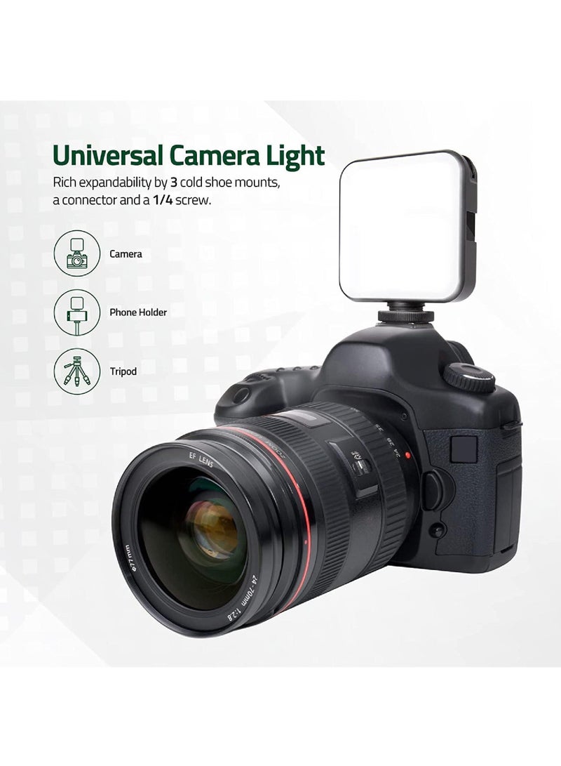 Rock Pow Mobilife LED Video Light Computer Light for Meeting Video Light 100 LED Beads with Clip 3 Cold Shoe Dimmable Rechargeable Video Conference Light Compatible for Camera Selfie Stick Tripod Cellphone - Image 3