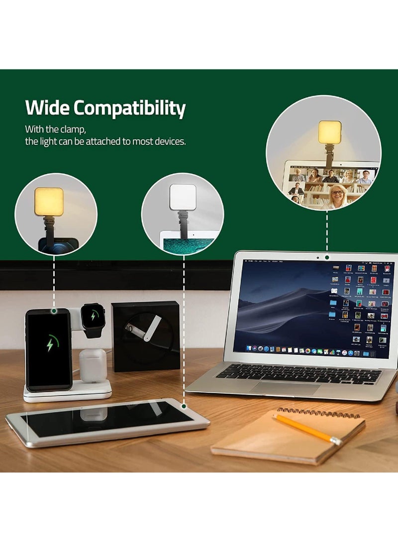 Rock Pow Mobilife LED Video Light Computer Light for Meeting Video Light 100 LED Beads with Clip 3 Cold Shoe Dimmable Rechargeable Video Conference Light Compatible for Camera Selfie Stick Tripod Cellphone - Image 2