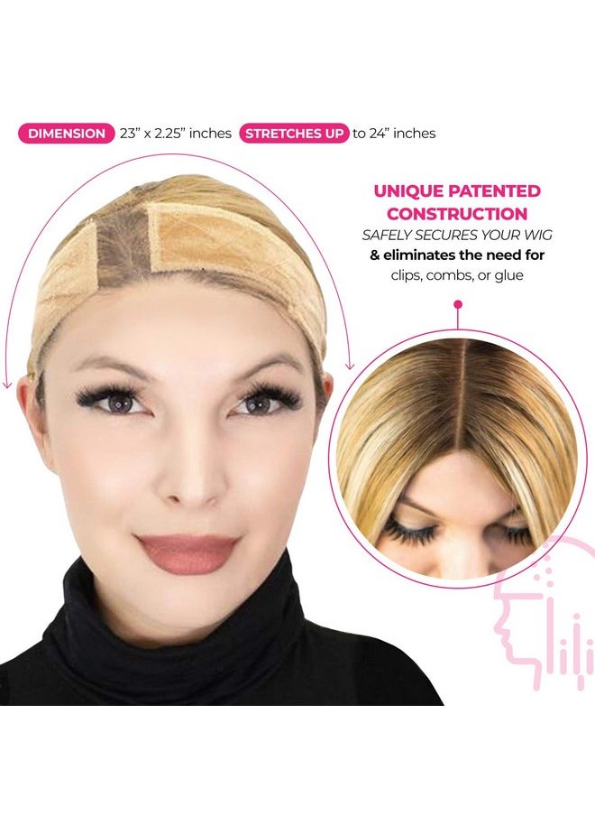 MILANO COLLECTION - Lace Wig Grip Band Original Velvet Wigrip Headband Holder For Frontals ; Reinforced Swiss Lace By Hairline And Part For Seamless Transition Nude One Size - Image 1