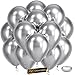 Bezente Pro Duralatex Metallic Silver Balloons 100 Pack 12 inch ExtraThick Silver Balloons for LongLasting Professional Party Decorations Large Birthday Wedding Anniversary - Image 2