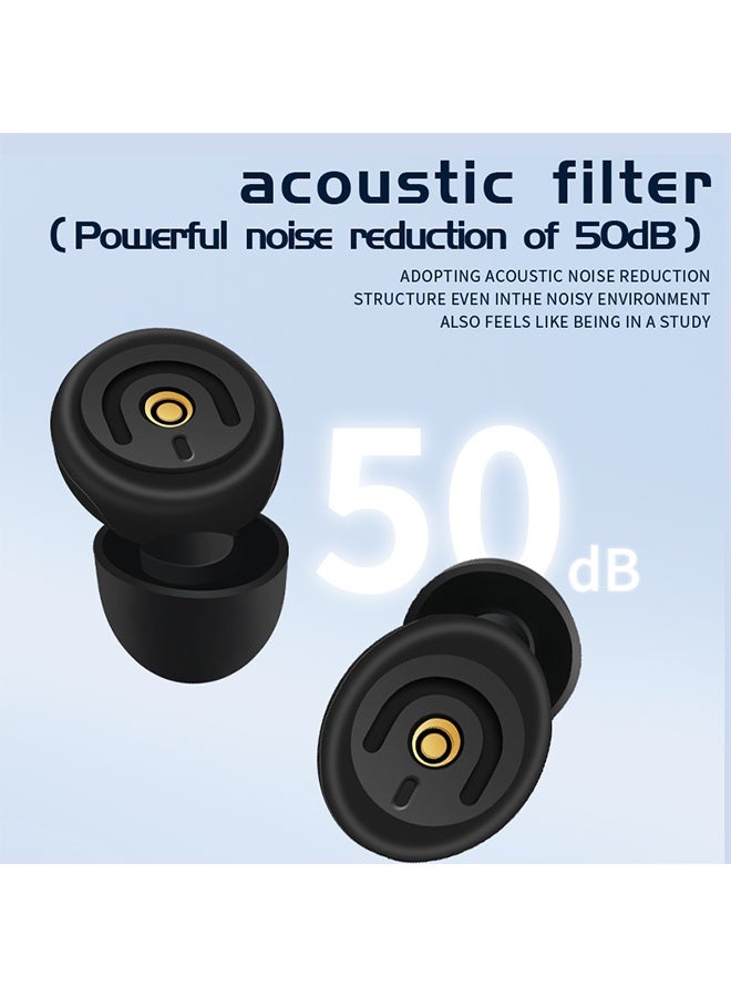 أوشن مسدادات الأذن لإلغاء الضوضاء ، مسدادات الأذن السيليكون للنوم ، مسدادات الأذن القابلة لإعادة الاستخدام للحد من الضوضاء ، تأتي مع صندوق التخزين ، مسدادات الأذن لإلغاء الضوضاء لحماية السمع ، نصائح الأذن 2 (أسود) - Image 2