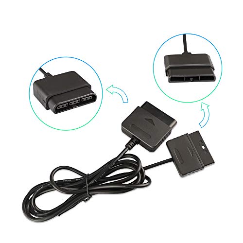 Xahpower 2Pack 6Ft Controller Extension Cable for PS2, 1.8m Controller Extension for Sony PlayStation 2 PS2 Game Console - Image 2