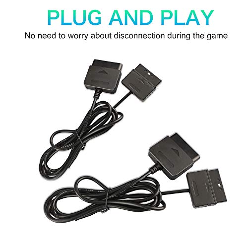 Xahpower 2Pack 6Ft Controller Extension Cable for PS2, 1.8m Controller Extension for Sony PlayStation 2 PS2 Game Console - Image 3