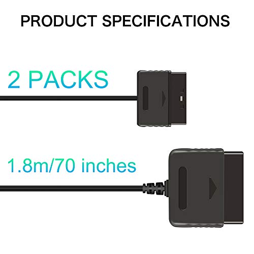Xahpower 2Pack 6Ft Controller Extension Cable for PS2, 1.8m Controller Extension for Sony PlayStation 2 PS2 Game Console - Image 5