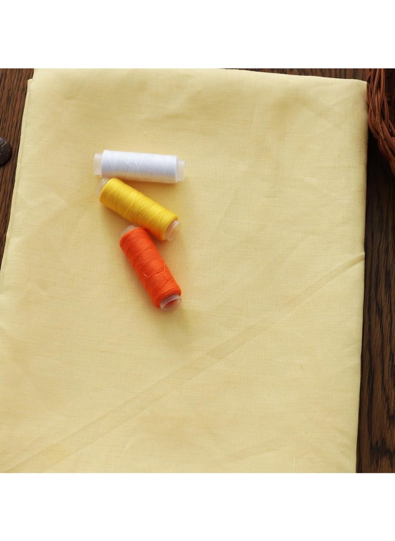 JewelOnPalette 100% Pure Linen Fabric, 58" Wide Linen Material for Cut by The Yard for Dress, Blouse, Shirt, Craft and Embroidery - Light Mango  - Image 2