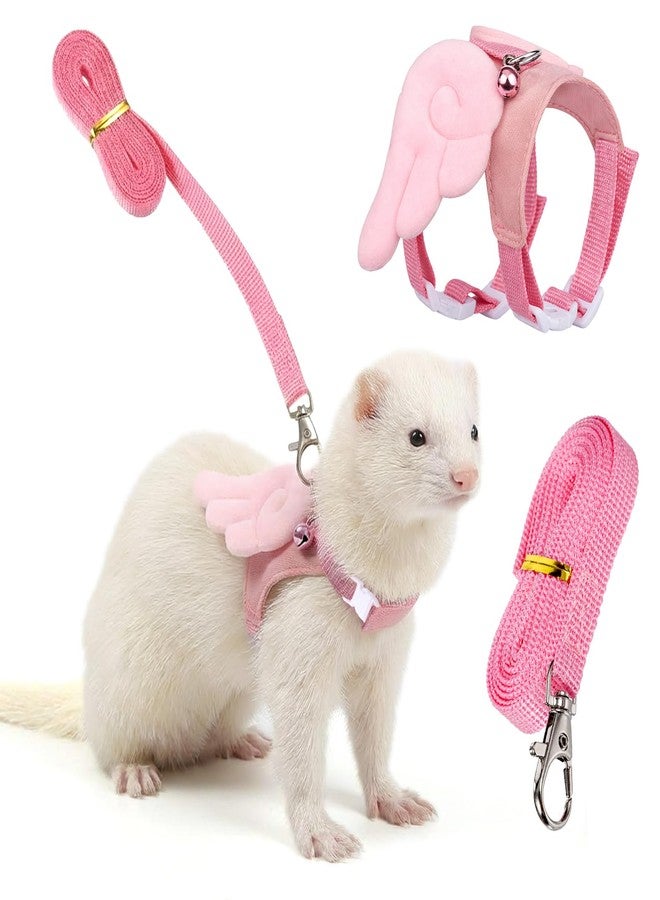 YBEATY Ferret Harness and Leash Set Small Animals Vest Harness Soft-Harness Leash Vest Set with Bell Guinea Pig Clothes for Baby Ferret Rats Hamster Teacup Chihuahua Mouse Small Pet - Image 1