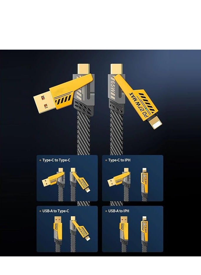 JAJEEK 4 in 1 Multi Charging Cable, 120CM [65W] Fast Charging for iPhone 16/15/14/13 Pro Max, Airpods, iWatch, iPad, MacBook, Samsung S24/S23/S22 & Google, 2M Length - Image 4