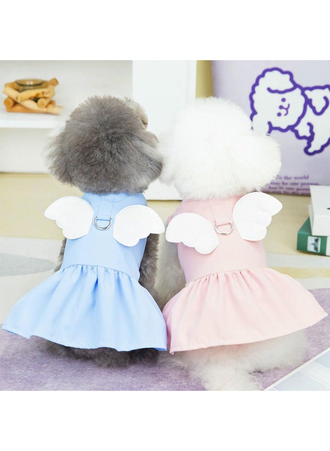 Neostyle Dog Dresses,Pet Bowknot Dress with wings,Fashion Pet Dog Clothes(Blue Wings)  - Image 1