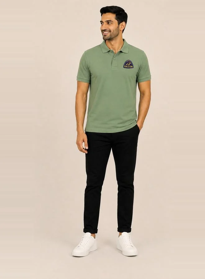 Take Two Green Falcon Logo Short Sleeves Polo T-Shirt By Falcon