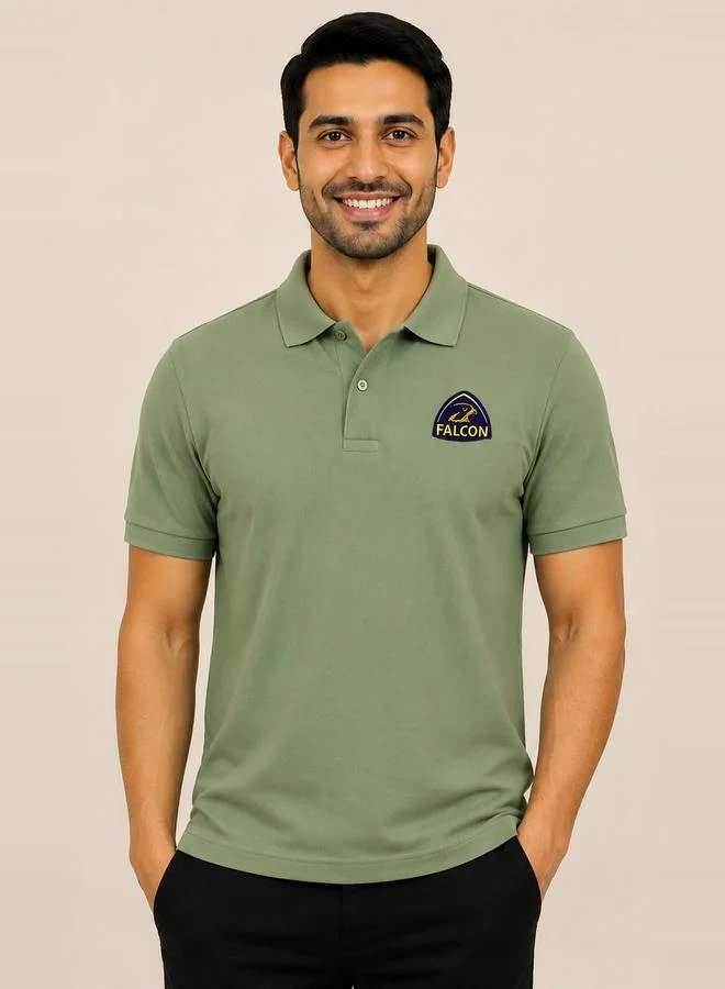 Take Two Green Falcon Logo Short Sleeves Polo T-Shirt By Falcon