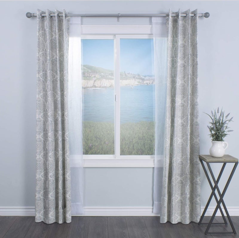 Decopolitan 30023AS36 MARBLE BALL DOUBLE CURTAIN ROD SET 36 to 72Inches Antique Silver - Image 3
