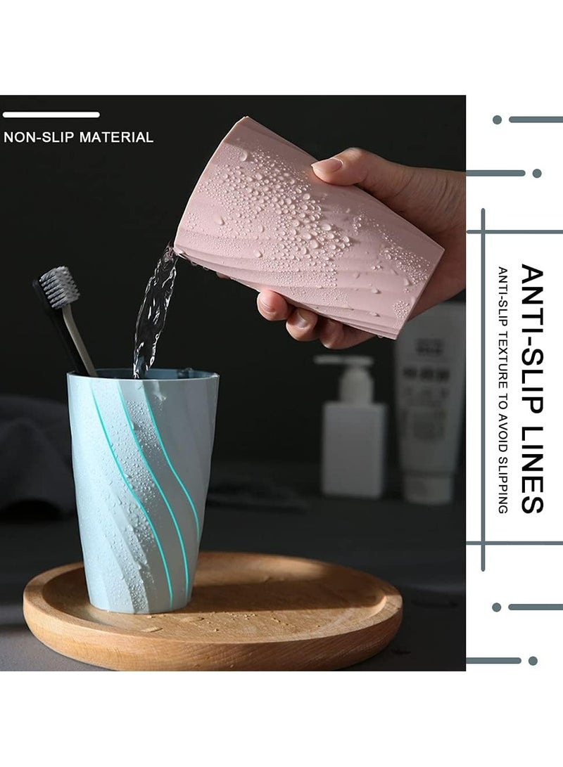 Oasisgalore 2 Pack Bathroom Tumbler Toothbrush Cup，Toothbrush Holder Organizer Mouthwash Cup for Home Travel(Blue) - Image 4