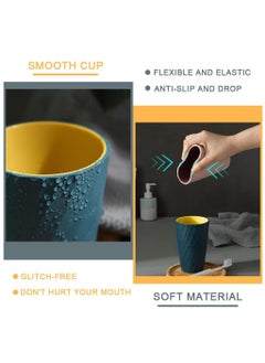Oasisgalore 2 Pack Bathroom Tumbler Toothbrush Cup，Toothbrush Holder Organizer Mouthwash Cup for Home Travel(Blue)  - Image 5