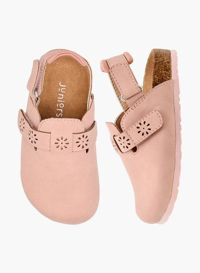 JUNIORS Girls Cut Out Detail Sandals with Hook and Loop Closure