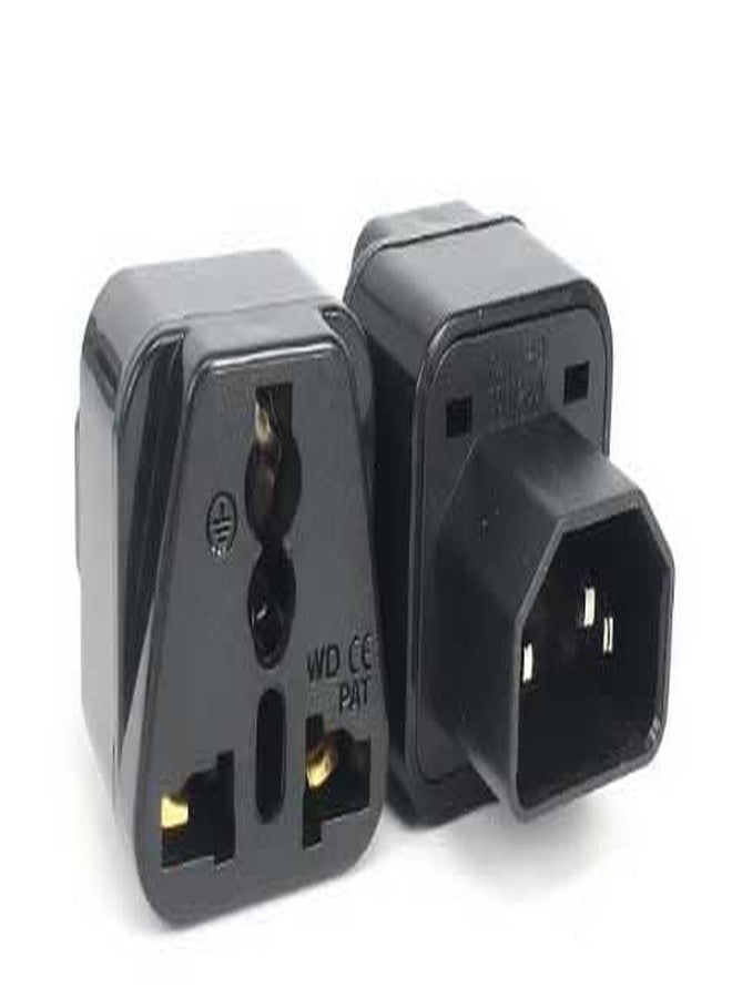 محول طاقة BOXNUBE من نوع IEC C14 إلى مقبس طاقة عالمي ثلاثي الأطراف | محول من مقبس C14 ذكر إلى مقبس هندي/أوروبي/أمريكي لأجهزة الكمبيوتر الشخصية، وأجهزة الكمبيوتر، والخوادم، وأجهزة UPS، والشاشات - عبوة من 5 قطع - Image 2