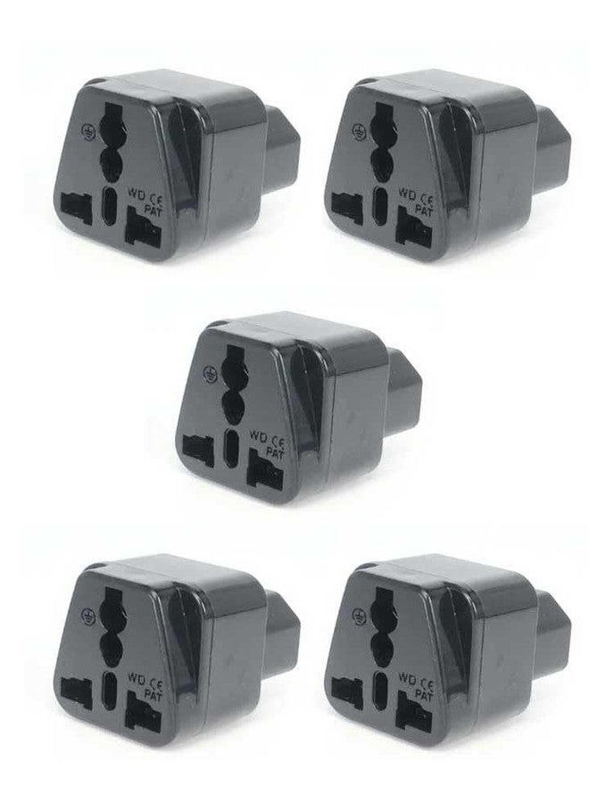محول طاقة BOXNUBE من نوع IEC C14 إلى مقبس طاقة عالمي ثلاثي الأطراف | محول من مقبس C14 ذكر إلى مقبس هندي/أوروبي/أمريكي لأجهزة الكمبيوتر الشخصية، وأجهزة الكمبيوتر، والخوادم، وأجهزة UPS، والشاشات - عبوة من 5 قطع - Image 1