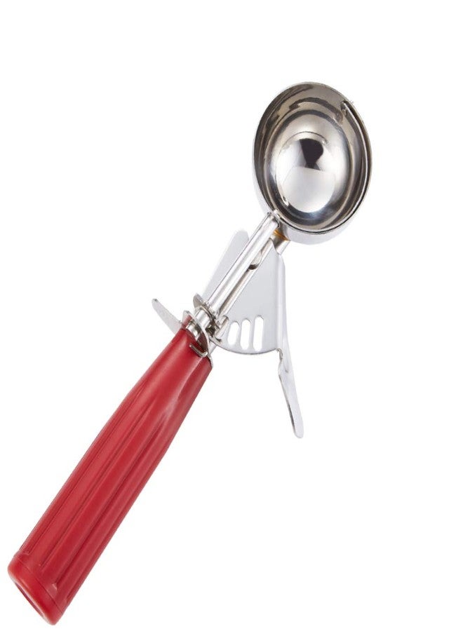 Saebye Cookie Scoop - #24 (1.35 oz) - Disher Scoops, Portion Scoop - Portion Control - 18/8 Stainless Steel, Red Handle - Image 1
