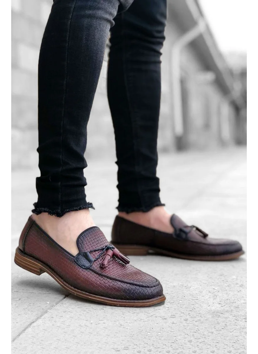 Big King Patterned Leather Tassel Men's Classic Shoes