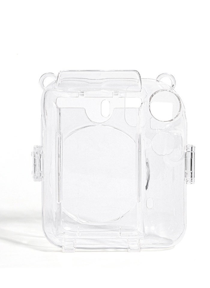 Generic 3 Pack Clear Camera Case Compatible with Fujifilm Instax Mini 12 Instant Camera - Mini 12 Hard Case with Photo Pocket Holds on Back and Adjustable Shoulder Strap & Cute Camera Sticker (Pink)  - Image 5