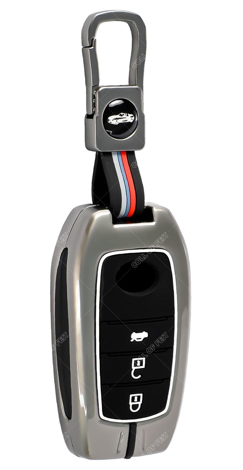 Coll of Fest Metal Silicon Key Cover Compatible with Toyota Fortuner | Fortuner Legender | Innova Hycross | Invicto 3 Button Smart Key Special Feature Visible in Low-Light Conditions - Image 5