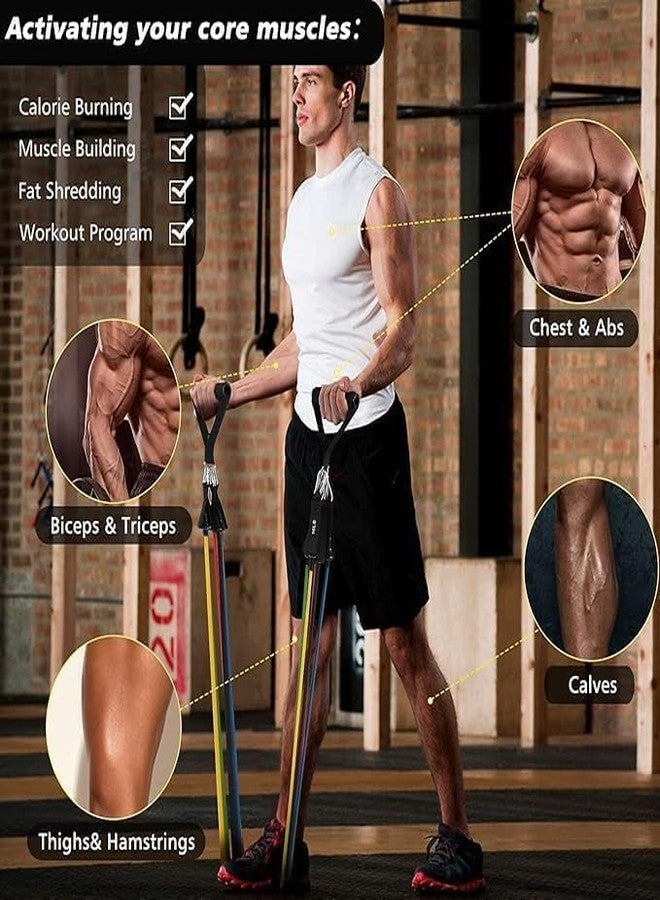 ZANOTTRA Resistance Band Set for Home Workout - 11PCS Exercise Tube Kit with Handles, Door Anchor, Ankle Strap & Carry Bag | Strength Training Bands for Men & Women Home Gym - Image 2