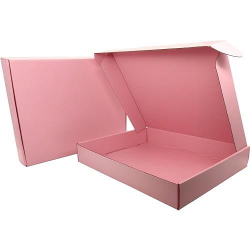 Lmuze Pink Shipping Boxes for Small Business Pack of 25-13x10x2 inches Cardboard Corrugated Mailer Boxes for Shipping Packaging Craft Gifts Giving Products - Image 1