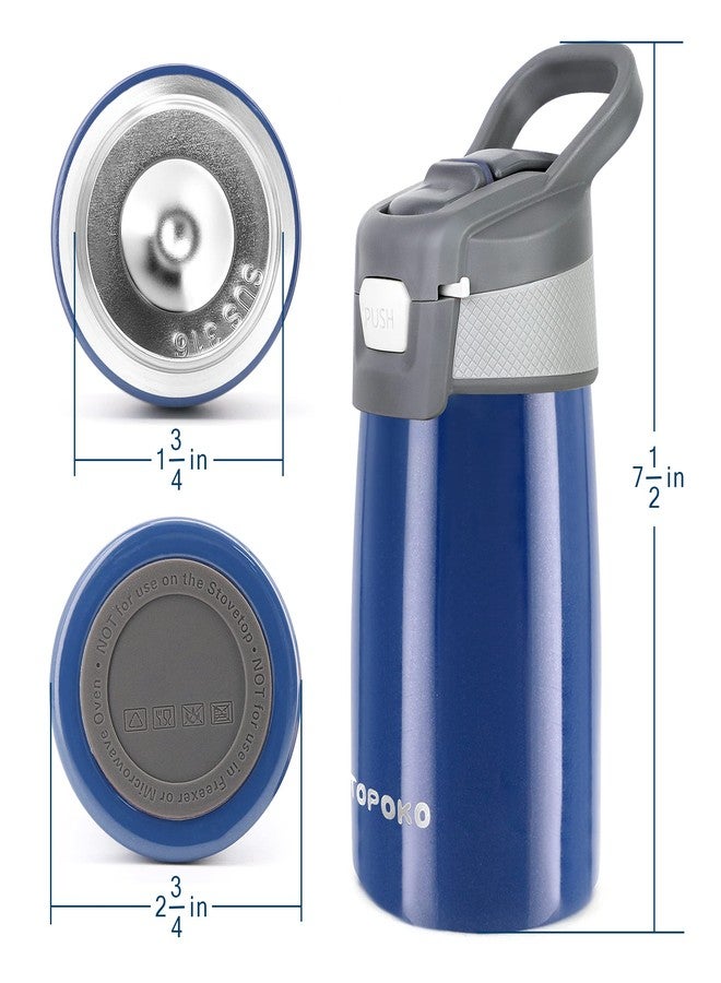TOPOKO Stainless Steel Kids Water Bottle for Girls Double Wall Beverage Carry Kid Cup Vacuum Insulated Leak Proof BPA-Free Sports Bottle for Boys (Blue) - Image 3