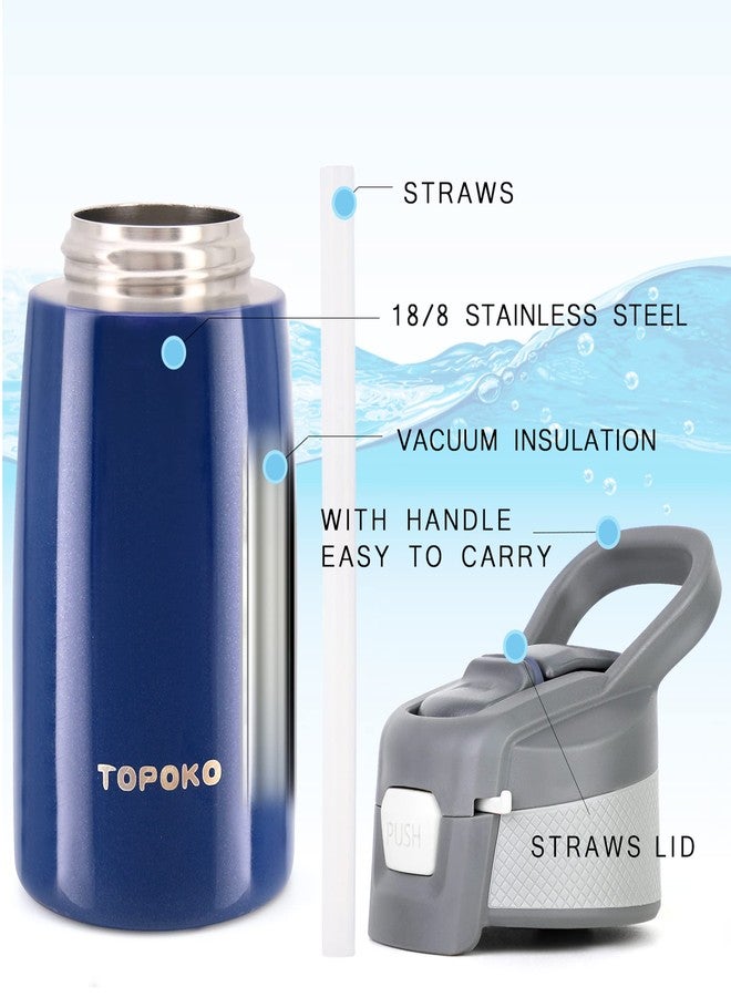 TOPOKO Stainless Steel Kids Water Bottle for Girls Double Wall Beverage Carry Kid Cup Vacuum Insulated Leak Proof BPA-Free Sports Bottle for Boys (Blue) - Image 2