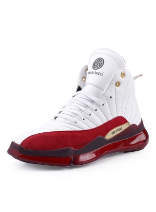 Bacca Bucci® Men's Comfy Hi-Top Casual Chunky Streetwear Fashion Sneakers |White Red Ankle Shoe Quilted Designed | Model: Red Fox - White, Size UK10 - pzsku/Z734B8F085147007EEDF2Z/45/_/1741329194/6c0da95c-25d1-40e6-98b5-06adb659e630