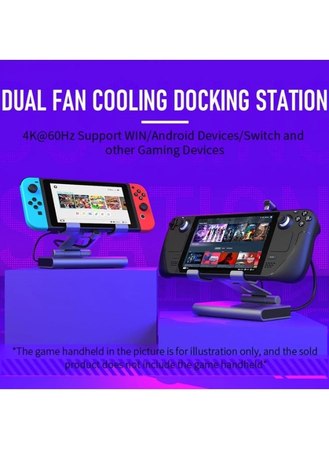 RVETEE 4K 60Hz 6in1 RGB Dual Fans Docking Station for Game Console Dock HDMI Adjustable Height Bracket - Image 2